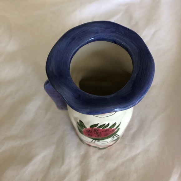 RUSS Angel Vase 6.5” Tall Ceramic Sweet Red-Haired Angel White, Blue, Pink Red - Picture 5 of 5